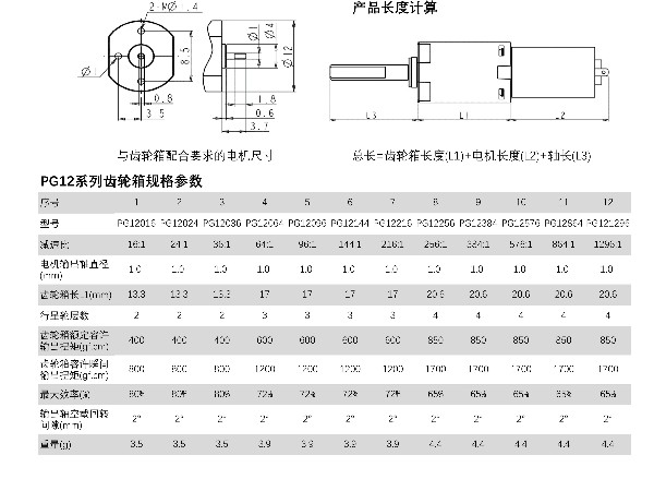PG12系列行星齒輪電機(jī)